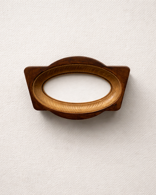Wooden photo frame on a white background